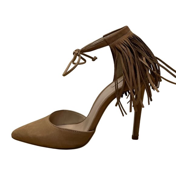 Aldo Womens Brown Suede Fringe Pointed Toe Novesta Stiletto Heels Size 7 - Picture 4 of 10
